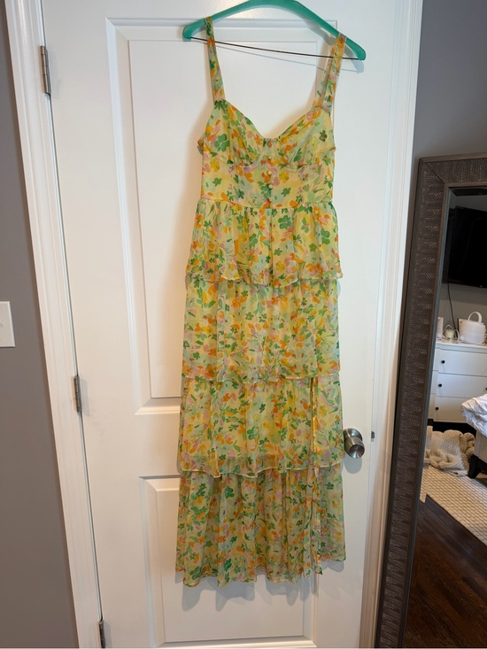 Astr Dresses & Skirts - Astr High Low Floral Dress in Green and Yellow
